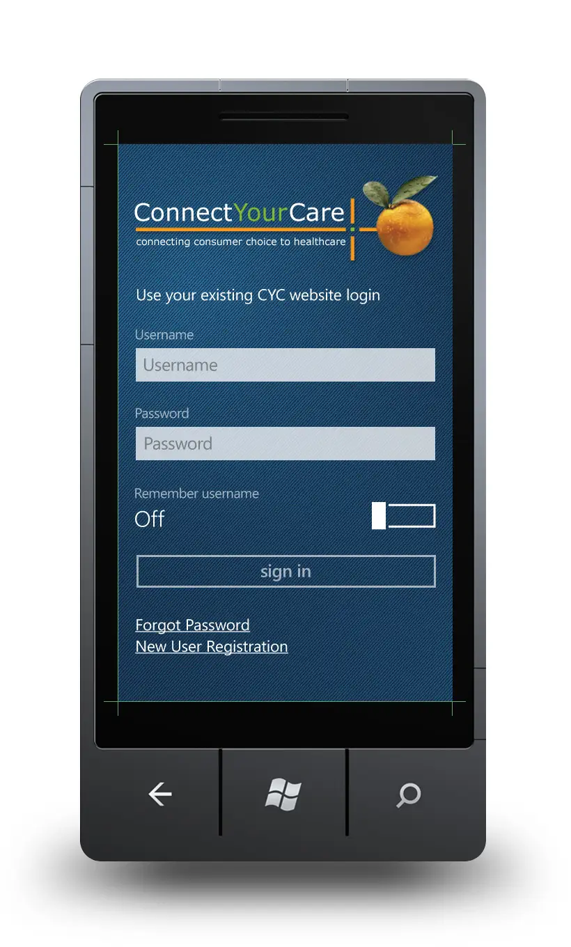 ConnectYourCare Windows Phone App (2012)